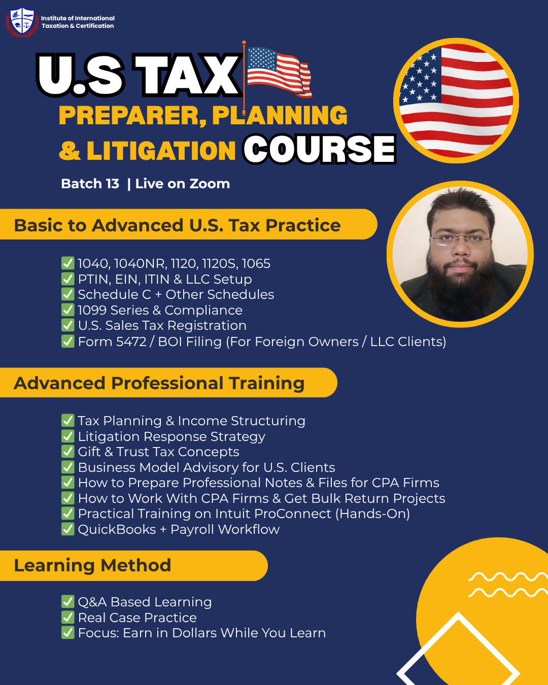 U.S Tax Preparer, Planning & Litigation Course